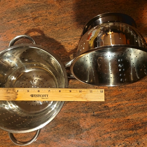 Two 3 QT Stainless Steel Colander Set of 2 - Picture 10 of 10